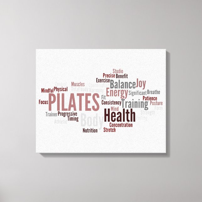 PILATES Words-Leinwand Leinwanddruck (Vorderseite)