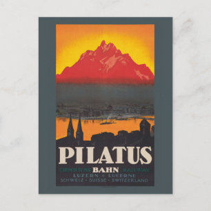 Pilatus Bahn Schweiz Vintage Poster 1910 Postkarte