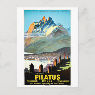 Pilatus, Berge, Schweiz, Jahrgang Postkarte