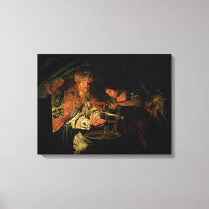 Pilatus, der seine Hände (Öl, wäscht auf Leinwa Leinwanddruck