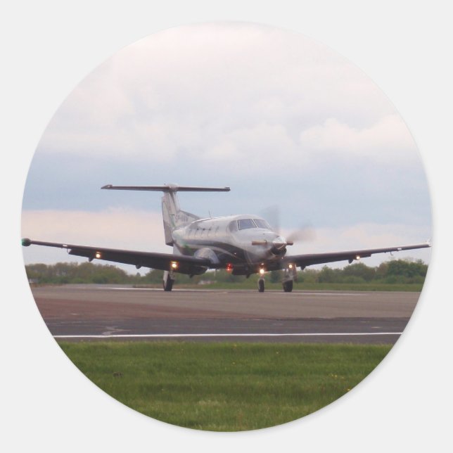 Pilatus PC 12 Runder Aufkleber (Vorderseite)