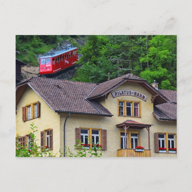 Pilatus, Schweizer Zahnradbahn Postkarte (Vorderseite)