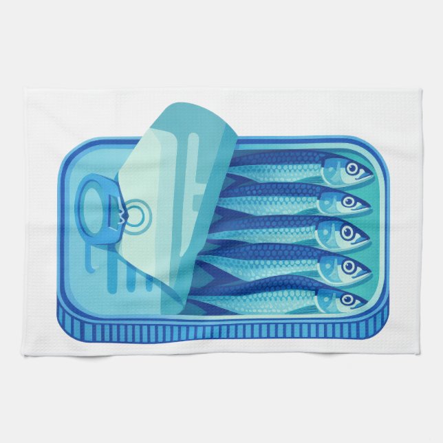 Pilchards Design Küchenhandtuch Geschirrtuch (Horizontal)