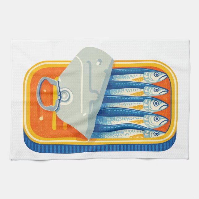 Pilchards Design Küchenhandtuch Geschirrtuch (Horizontal)