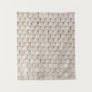 Pile aus braunen Holzplanken Wandteppich