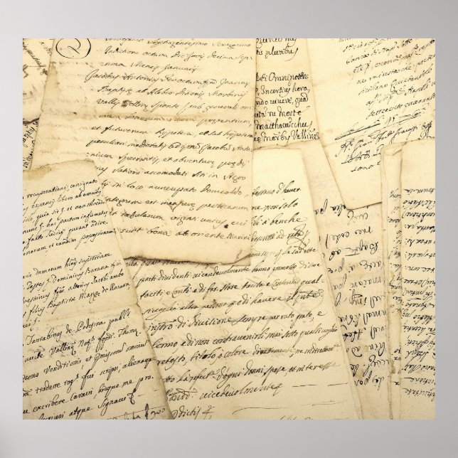 Pile der alten Vintagen Manuskripte Poster (Vorne)