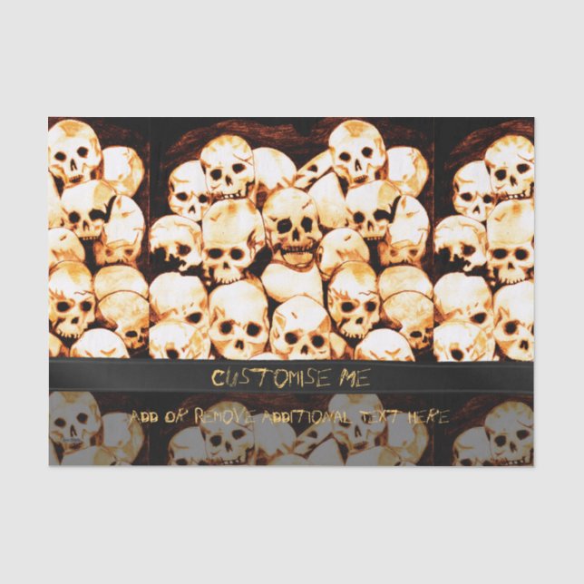 Pile-O-Skulls (gealtert) Seidenpapier (Vorderseite)