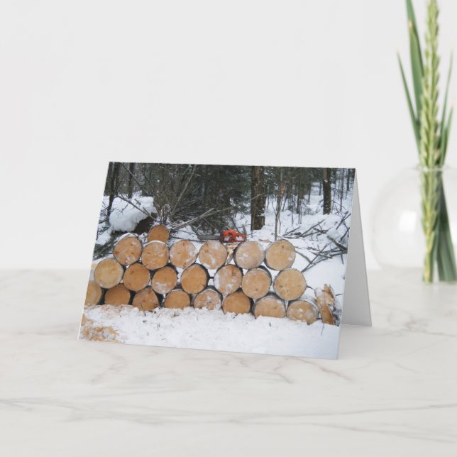Pile of Cut Logs Karte (Vorderseite)