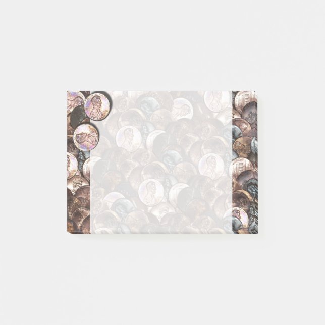 Pile of Pennies - Ein Cent Penny spendet Hintergru Post-it Klebezettel (Vorderseite)