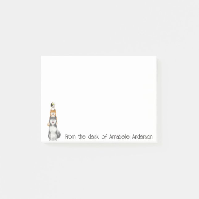 Pile of Pets Personalize Post-it Klebezettel (Vorderseite)