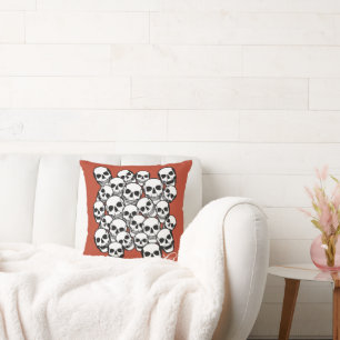 Pile Skulls Burnt Amber Hintergrundname Kissen