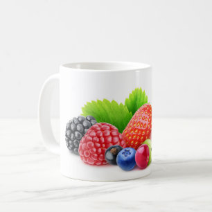 Pile von frischen Beeren Kaffeetasse