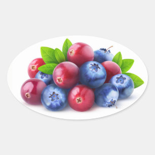 Pile von frischen Beeren Ovaler Aufkleber