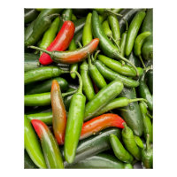 Pile von grünen scharfen Paprikaschoten