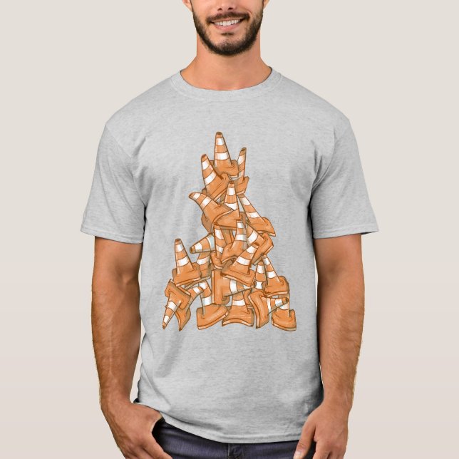 Pile von orangefarbenen Straßenkegel T-Shirt (Vorderseite)