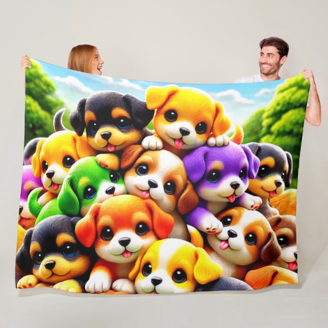 Pile von Welpen Fleecedecke (Beispiel)