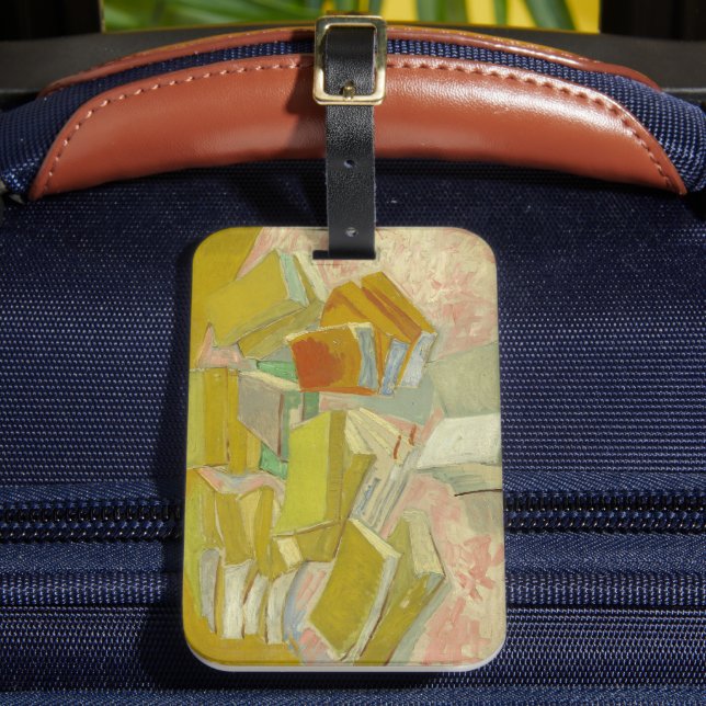 Piles französischer Romane | Vincent van Gogh Gepäckanhänger (Vorderseite Insitu 2)