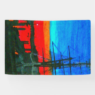 Pilger bei Morgengrauen Dana Point Hafen Malerei Banner