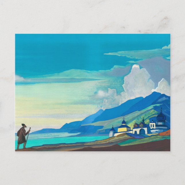 Pilger der Radiant City von Nicholas Roerich Postkarte (Vorderseite)