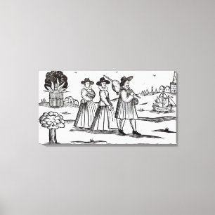 Pilger, die für die neue Welt abreisen Leinwanddruck