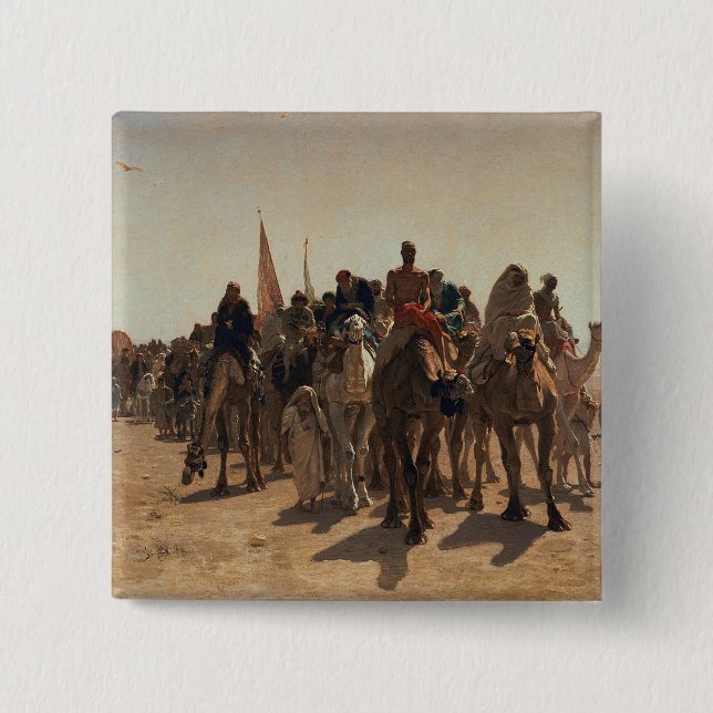Pilger, die zu Mekka, 1861 gehen Button (Vorderseite)