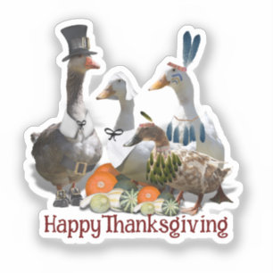 Pilger Gans Enten Thanksgiving Aufkleber