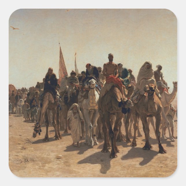 Pilger nach Mekka 1861 Quadratischer Aufkleber (Vorderseite)