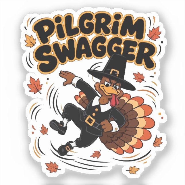 Pilger Swagger Truthahn Erntedankfest Dab Dabbing  Aufkleber (Vorderseite)