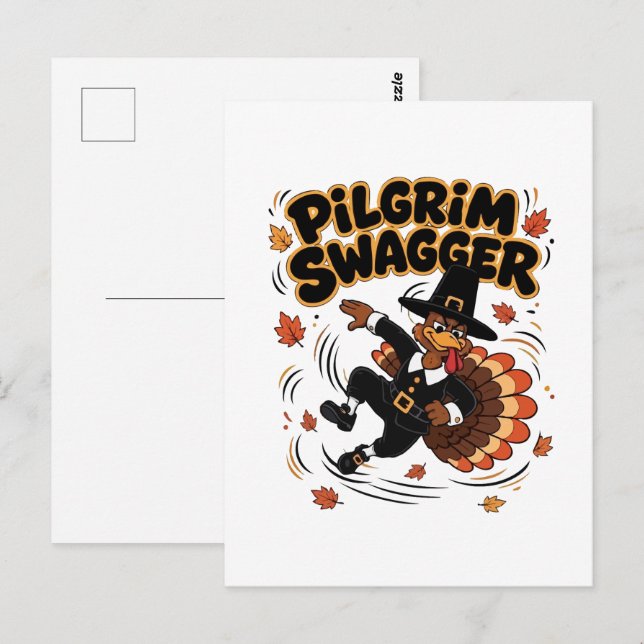 Pilger Swagger Truthahn Erntedankfest Dab Dabbing  Postkarte (Vorne/Hinten)