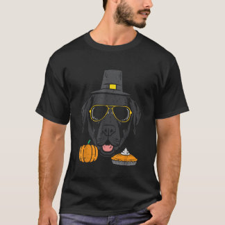 Pilgrim Black Labrador Niedlich Erntedank Dog Men  T-Shirt