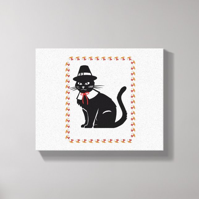 Pilgrim Cat Oversized T - Shirt Leinwanddruck (Vorderseite)