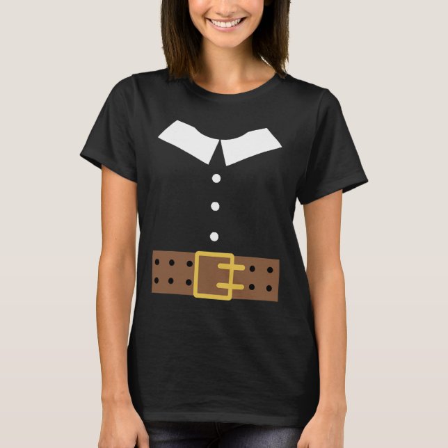 Pilgrim Costume Halloween Funny Erntedank Boys T-Shirt (Vorderseite)