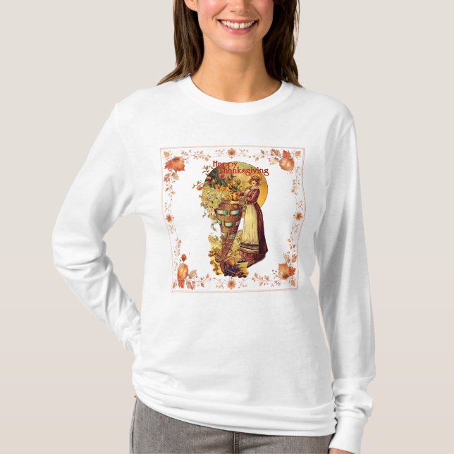 Pilgrim Girl Erntedank T-Shirt (Vorderseite)