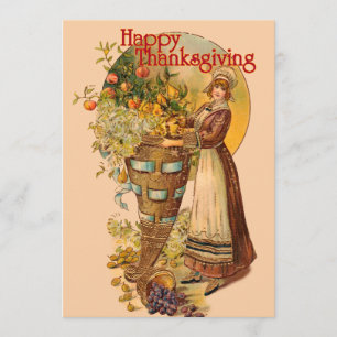 Pilgrim Girl mit Viktorianischem Stil Einladung