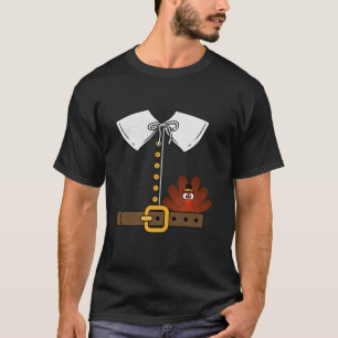 Pilgrim Kostüm glücklich Thanksgiving Türkei Kinde T-Shirt