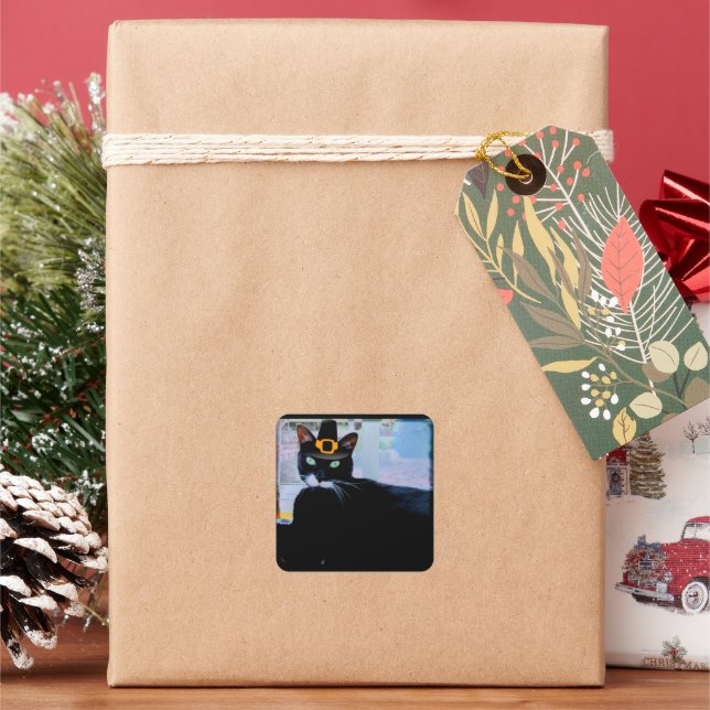 Pilgrim Lucy Quadratischer Aufkleber (Feiertag)