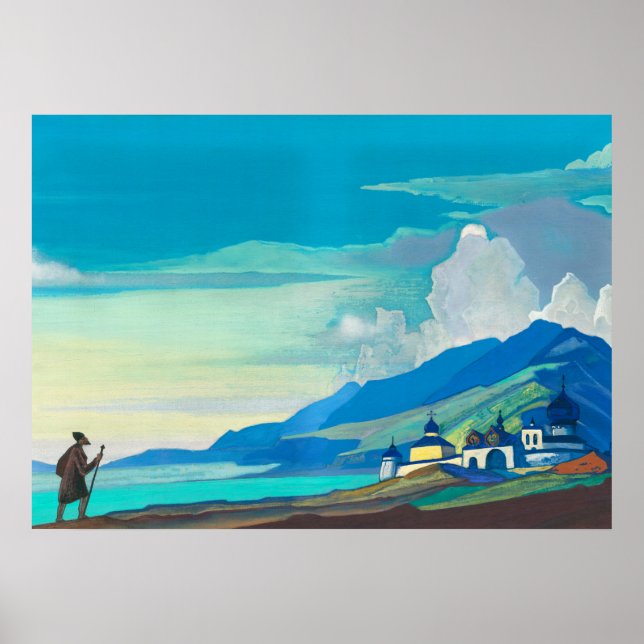 Pilgrim of the Radiant City by Nicholas Roerich Poster (Vorne)