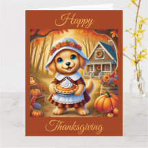 Pilgrim Puppy mit Pumpkin Pie auf Erntedank