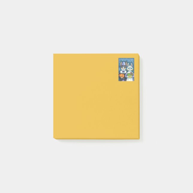 PILGRIM RABBITS, ERNTEDANK HARE'S HARVEST, NIEDLIC POST-IT KLEBEZETTEL (Vorderseite)