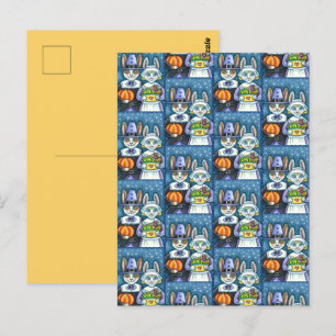 PILGRIM RABBITS, ERNTEDANK HARE'S HARVEST, NIEDLIC POSTKARTE