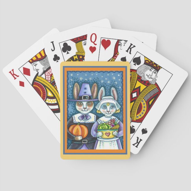 PILGRIM RABBITS, ERNTEDANK HARE'S HARVEST, NIEDLIC SPIELKARTEN (Rückseite)