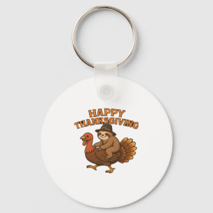 Pilgrim Sloth auf Turkey Erntedank Classic T-Shi Schlüsselanhänger
