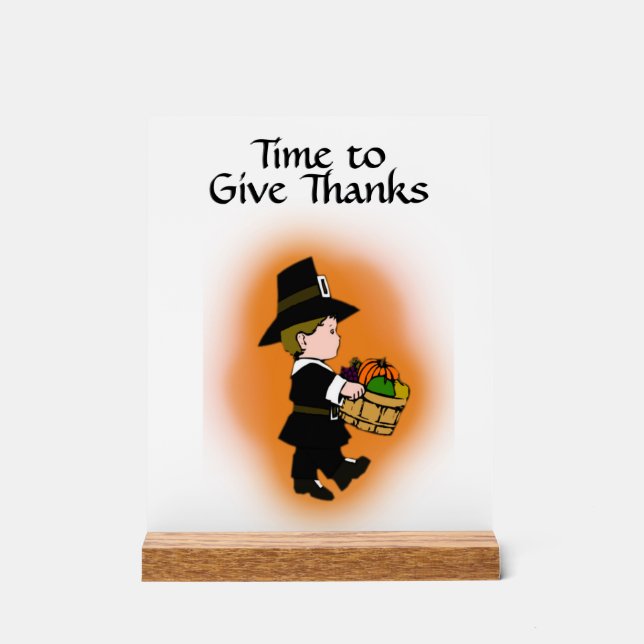 Pilgrim Time danke Acrylschild (Vorderseite)