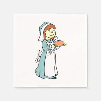 Pilgrim Woman Erntedank Dinner Serviette