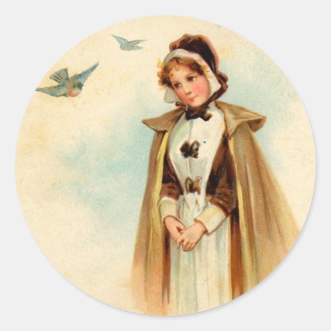 Pilgrim Woman Sticker (Vorderseite)