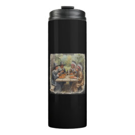 Pilgrims and Indians Pepperoni Pizza Dark Beer Thermosbecher