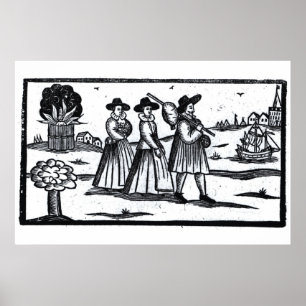 Pilgrims Set segeln auf der Mayflower Poster