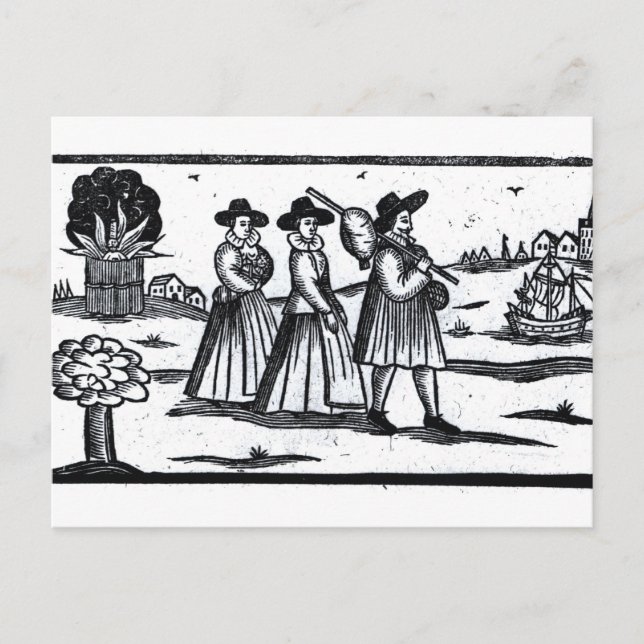 Pilgrims Set segeln auf der Mayflower Postkarte (Vorderseite)