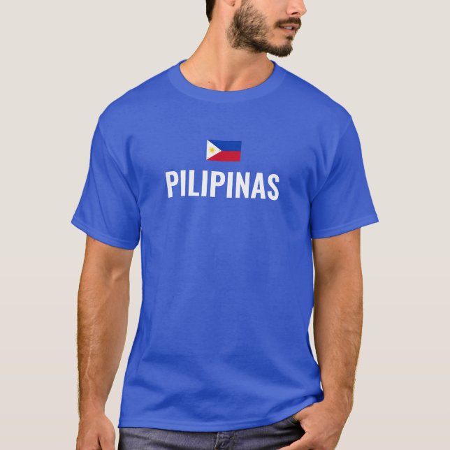 Pilipinas mit philippinischer Flagge T-Shirt (Vorderseite)