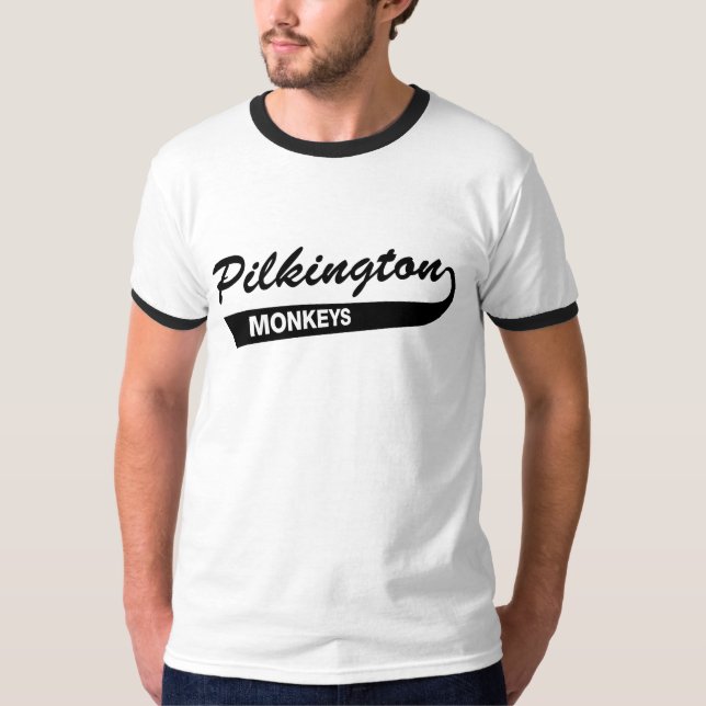 Pilkington Monkeys graues/schwarzes Weckert-stück T-Shirt (Vorderseite)